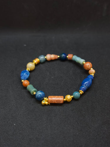 Agatized Coral Gourd Charm Energy Bracelet