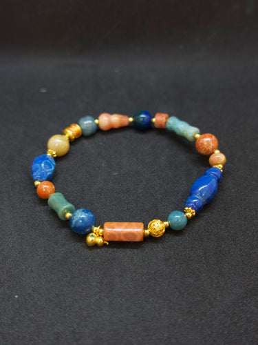 Agatized Coral Gourd Charm Energy Bracelet