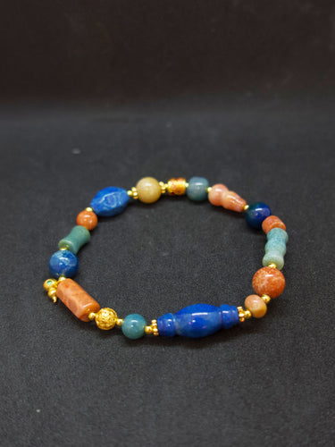 Agatized Coral Gourd Charm Energy Bracelet