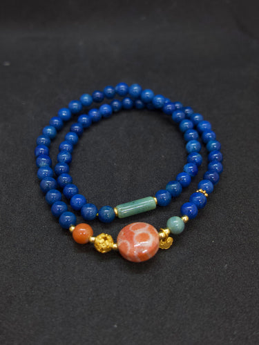 Agatized Coral Dual-Layer Energy Bracelet