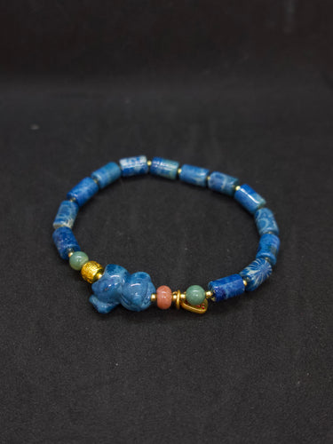 Agatized Coral Elephant Guardian Bracelet