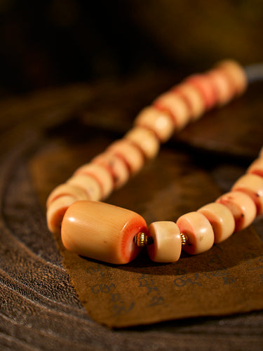 Tranquil Grace Coral Bamboo Necklace