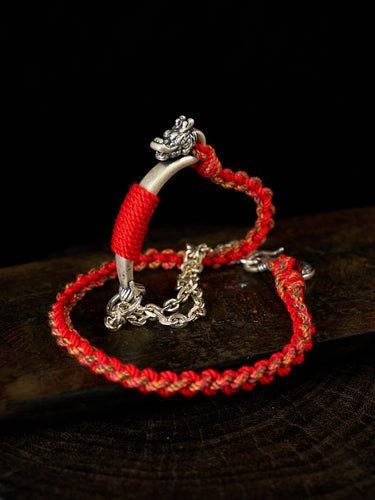 Drala Dragon Blessing Red Cord Bracelet