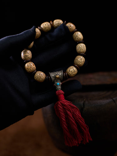 Calming Fortune Star Moon Bodhi Brass Bracelet