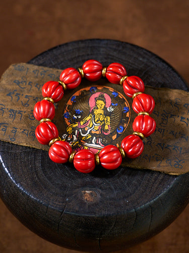 Prosperity Flow Sherpa Glass Melon Bead Bracelet