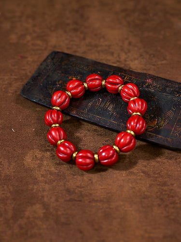 Prosperity Flow Sherpa Glass Melon Bead Bracelet
