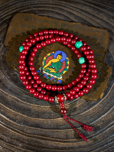 Sherpa Red Karma Mala Bracelet