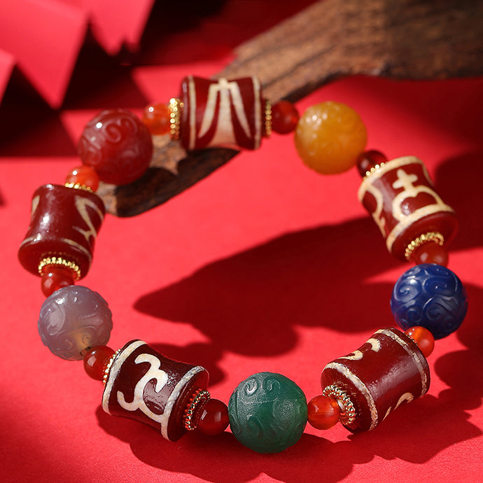 Sacred Dzi Agate Protection Bracelet