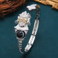 Guardian Wealth Silver Agate Bracelet Handcrafted for Prosperity and Protection