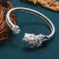 Guardian Wealth Silver Agate Bracelet Handcrafted for Prosperity and Protection