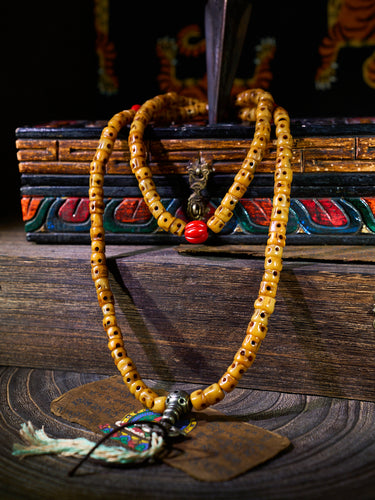 Nomadic Yak Bone & Sherpa Glass Ritual Bracelet