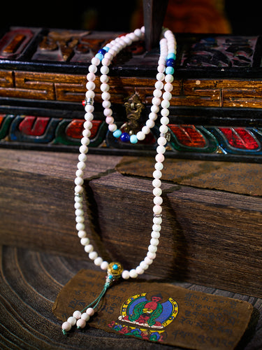 Glow Pink Shell & Tridacna Mala Bracelet