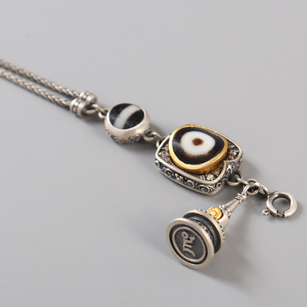 Guardian Eye Protection Agate & 925 Silver Bracelet