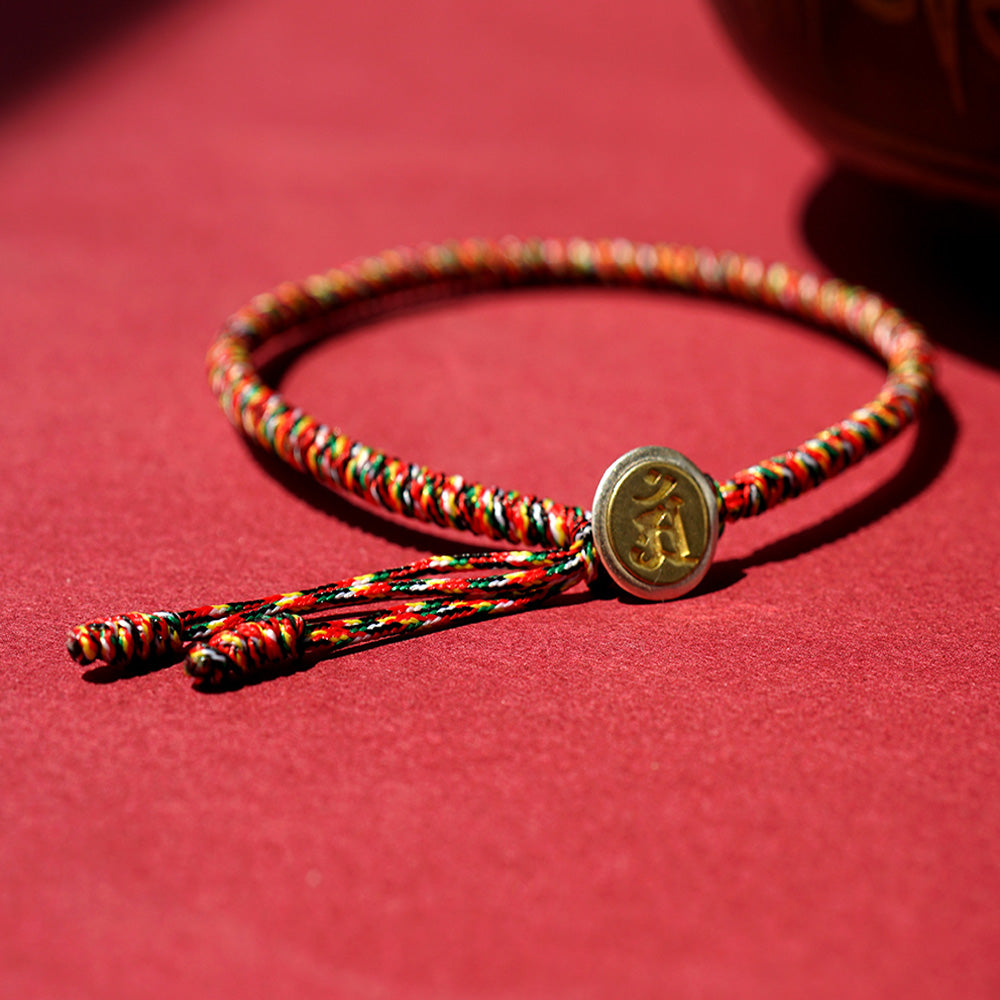 Zodiac Guardian Wealth Bracelet Five-Color Knot with Silver Amulet