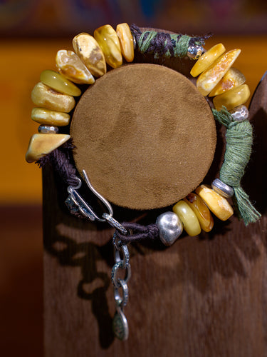 Amber and Sterling Silver Bracelet – Talisman of Calm and Himalayan Serenity