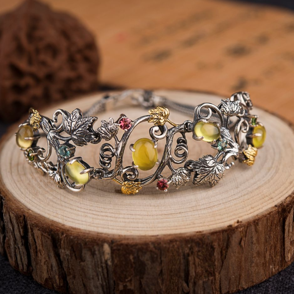 Guardian's Echo Lucky Energy Bracelet Yellow Tourmaline Prehnite