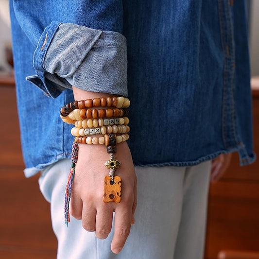 Abundance Yak Bone Mala Bracelet