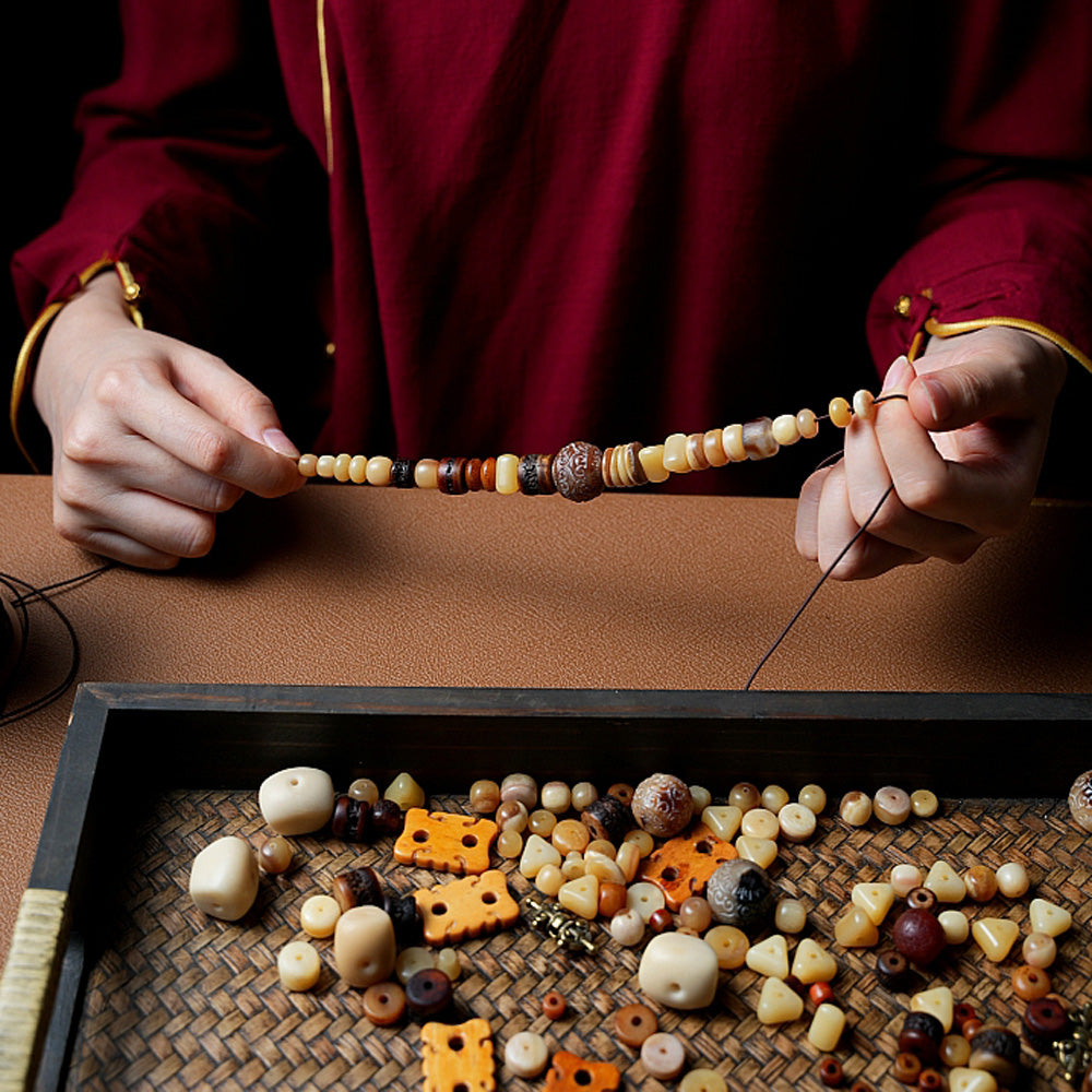 Courageous Spirit Yak Bone & Amber Bracelet by Kailash Energy