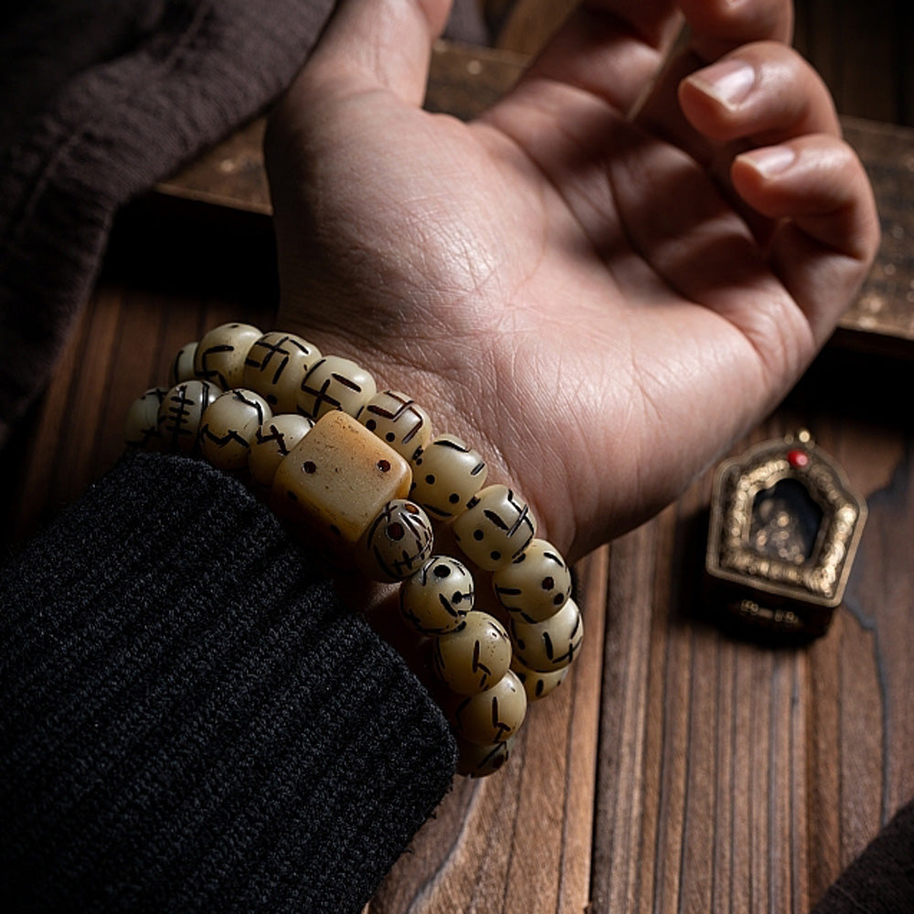 Sacred Guardian Yak Bone Protection Bracelet