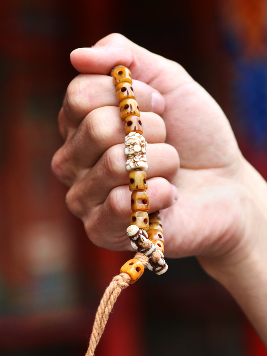 Tibetan Consume Cow Bones Protection Necklace – Handcrafted Spiritual Energy Beads