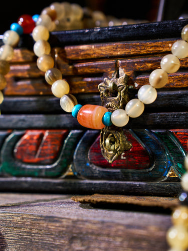 Grounded Clarity Goat Horn Agate Bracelet