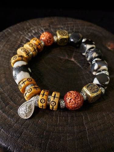 Guardian’s Gift Prosperity & Protection Tibetan Dzi Bead Bracelet