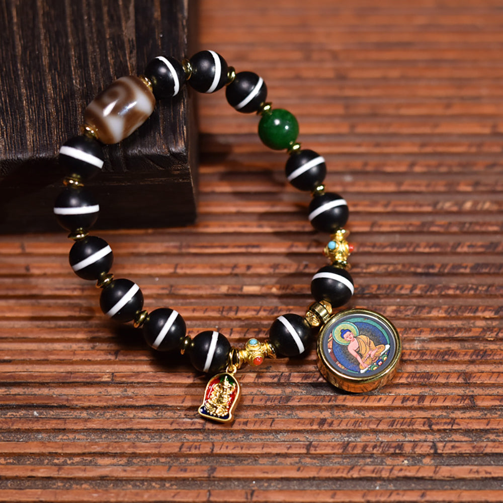 Harmony Health Tibetan Dzi Bead Bracelet