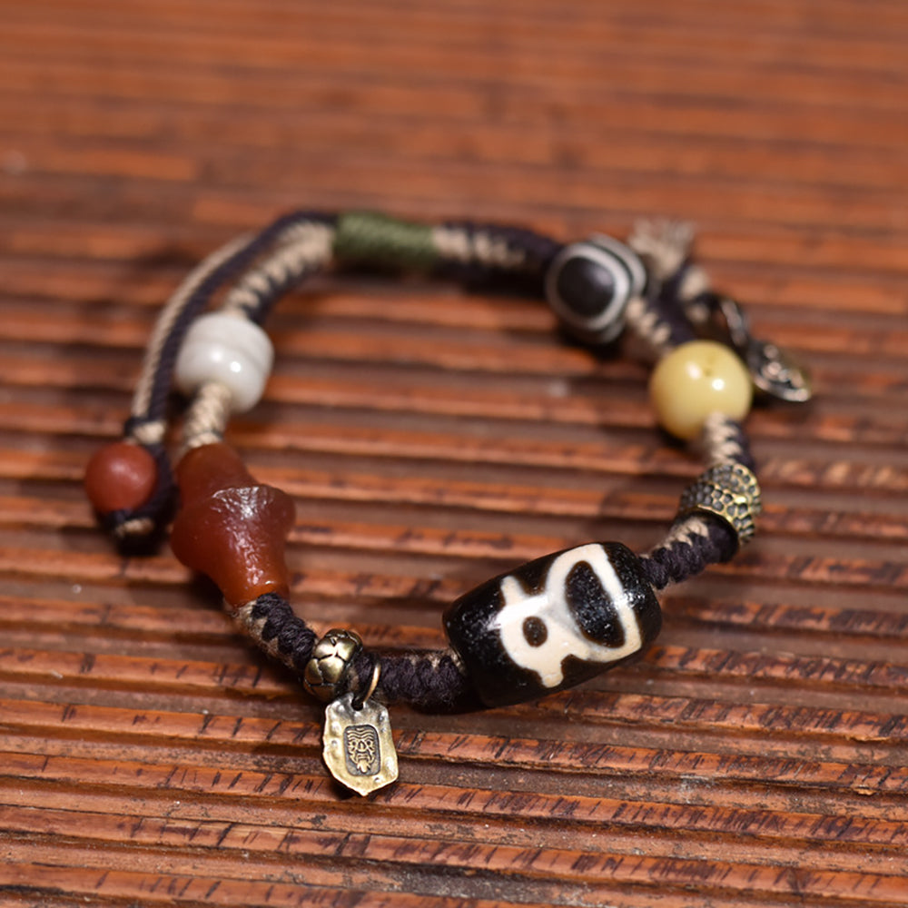 Vitality Protection Dzi Bead Bracelet