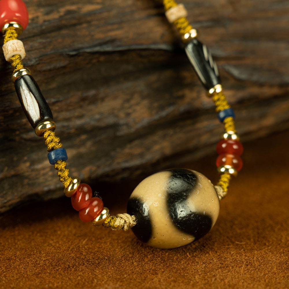 108 Bead Tibetan Dzi Bead Necklace