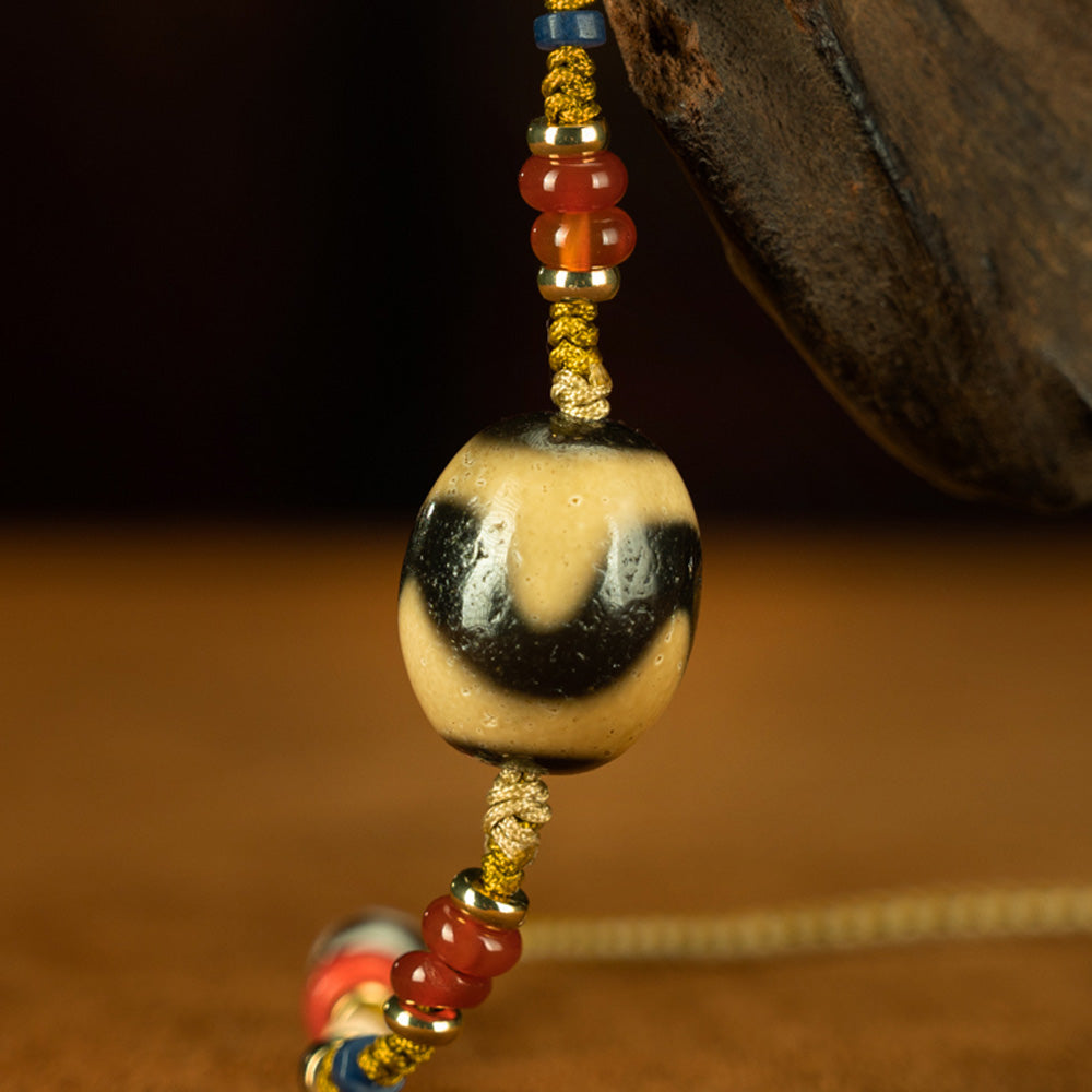 108 Bead Tibetan Dzi Bead Necklace