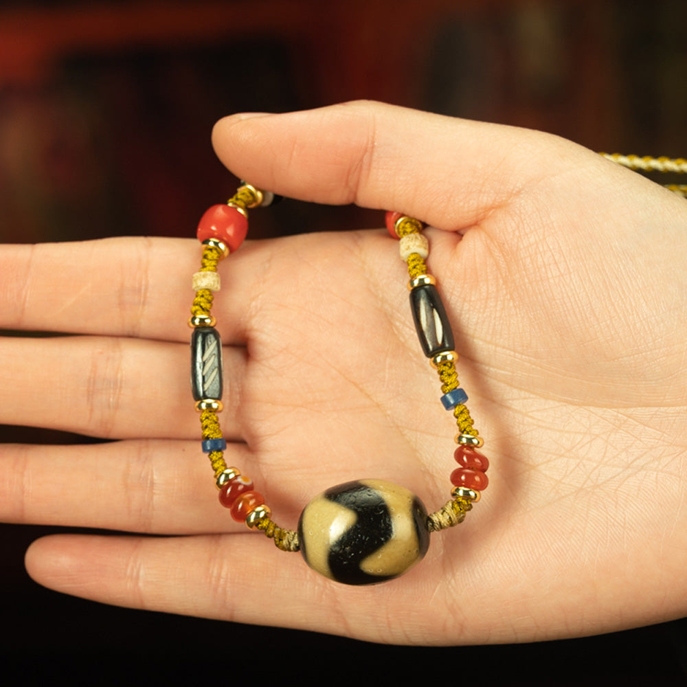 108 Bead Tibetan Dzi Bead Necklace