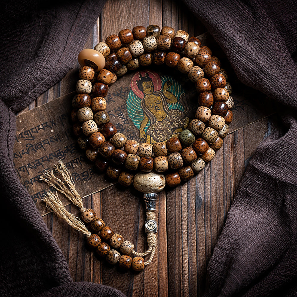 Blessed Bodhi Seed 108 Mala Beads Necklace