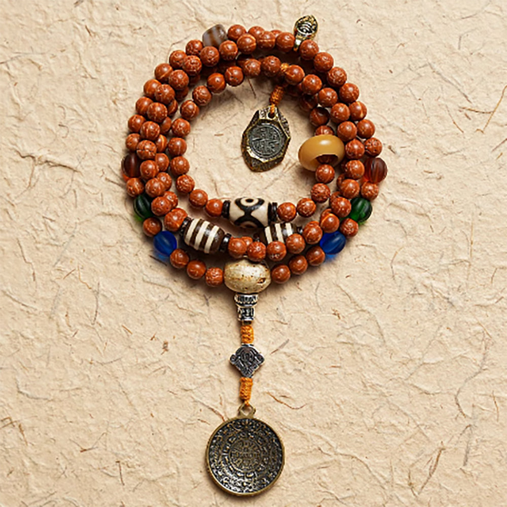 Guardian Bodhi Agate 108 Mala Beads Necklace