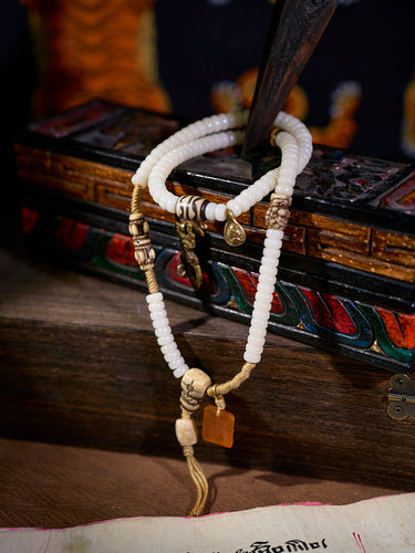 Yak Bone and Agate Success Bracelet | Wealth, Success  Serenity Talisman