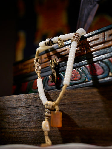 Yak Bone and Agate Success Bracelet | Wealth, Success  Serenity Talisman