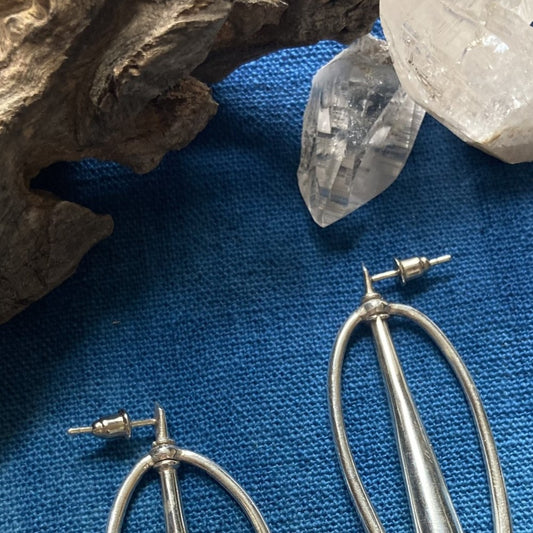 Blessing of the Heart Clear Quartz Silver Earrings