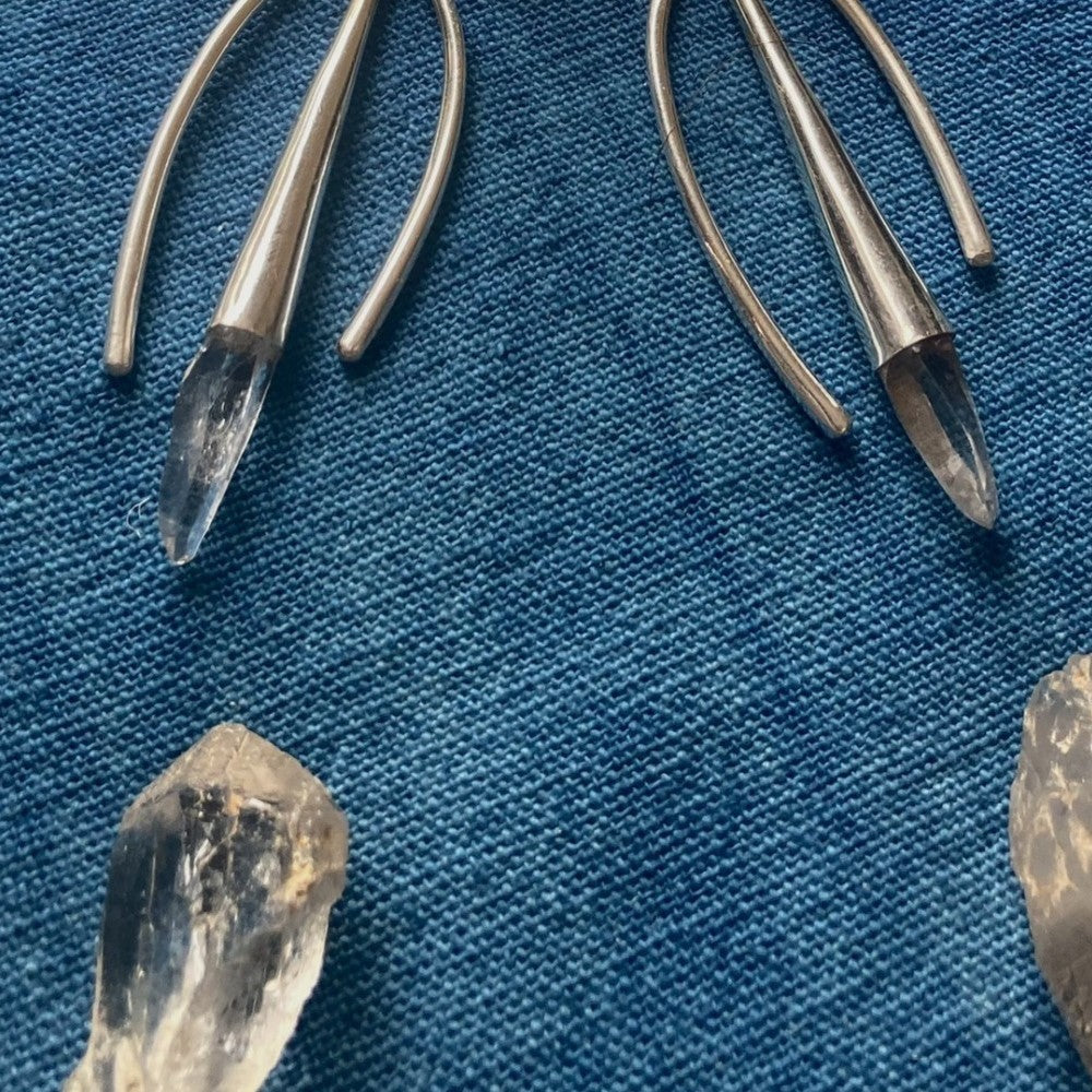 Blessing of the Heart Clear Quartz Earrings