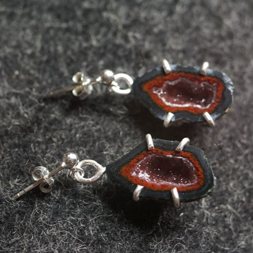 Affection's Warmth Clear Crystal Cave Earrings