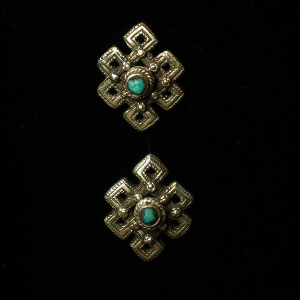 Zenith Lucky Peak Turquoise Sterling Silver Earrings