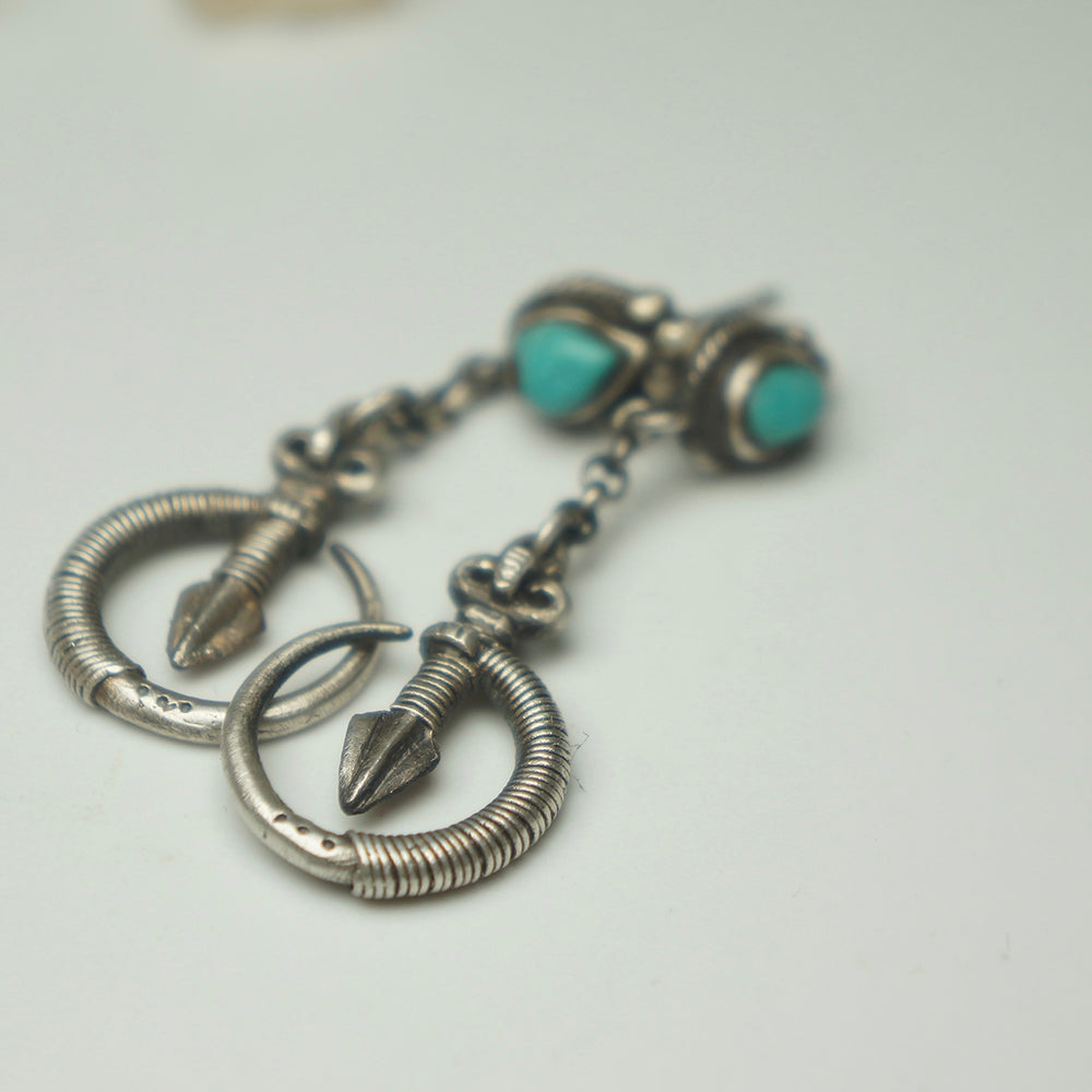 Prosperity Flow Turquoise Stering Silver Earrings