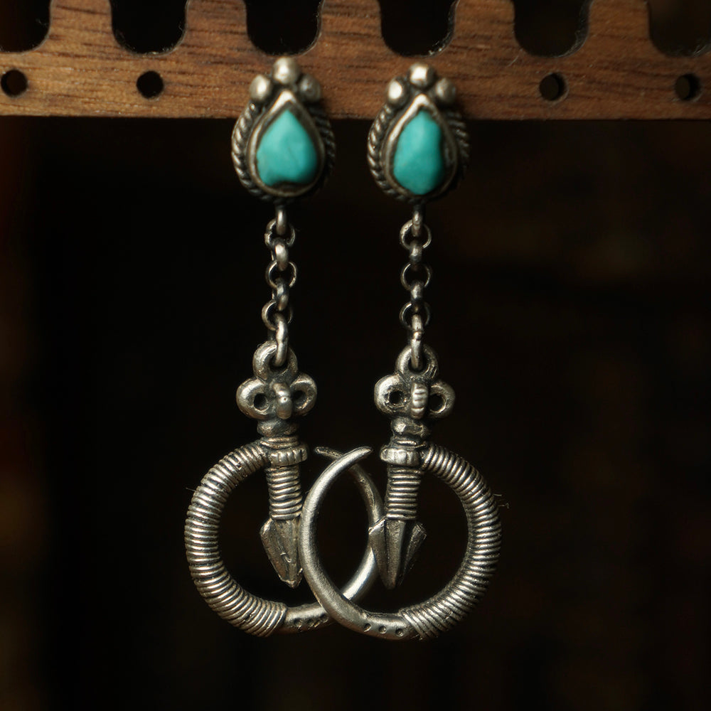 Prosperity Flow Turquoise Stering Silver Earrings