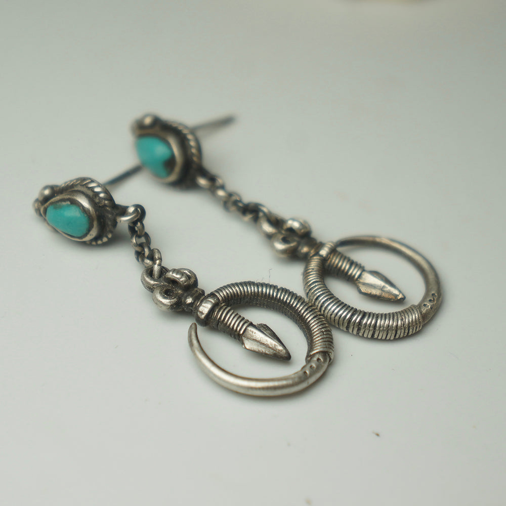 Prosperity Flow Turquoise Stering Silver Earrings