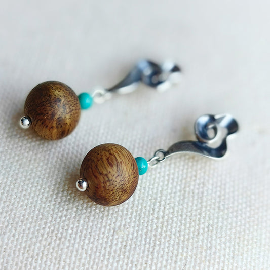 Fortune Flow Turquoise Silver Earrings