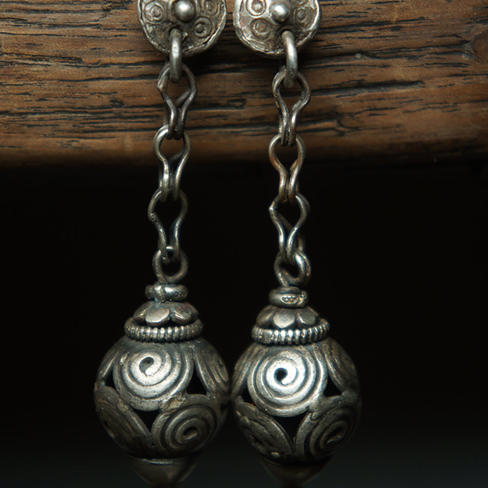 Prosperity Spiral Silver Earrings