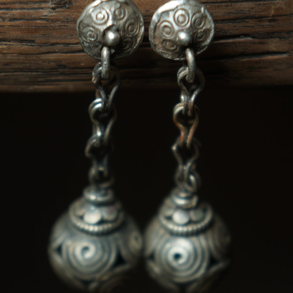 Prosperity Spiral Silver Earrings