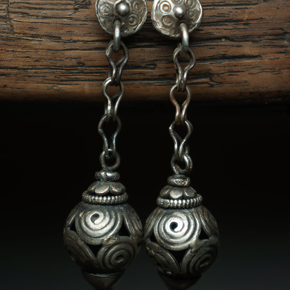 Prosperity Spiral Silver Earrings