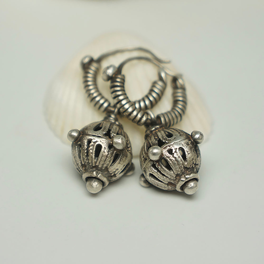 Prosperity Sphere Silver Earrings