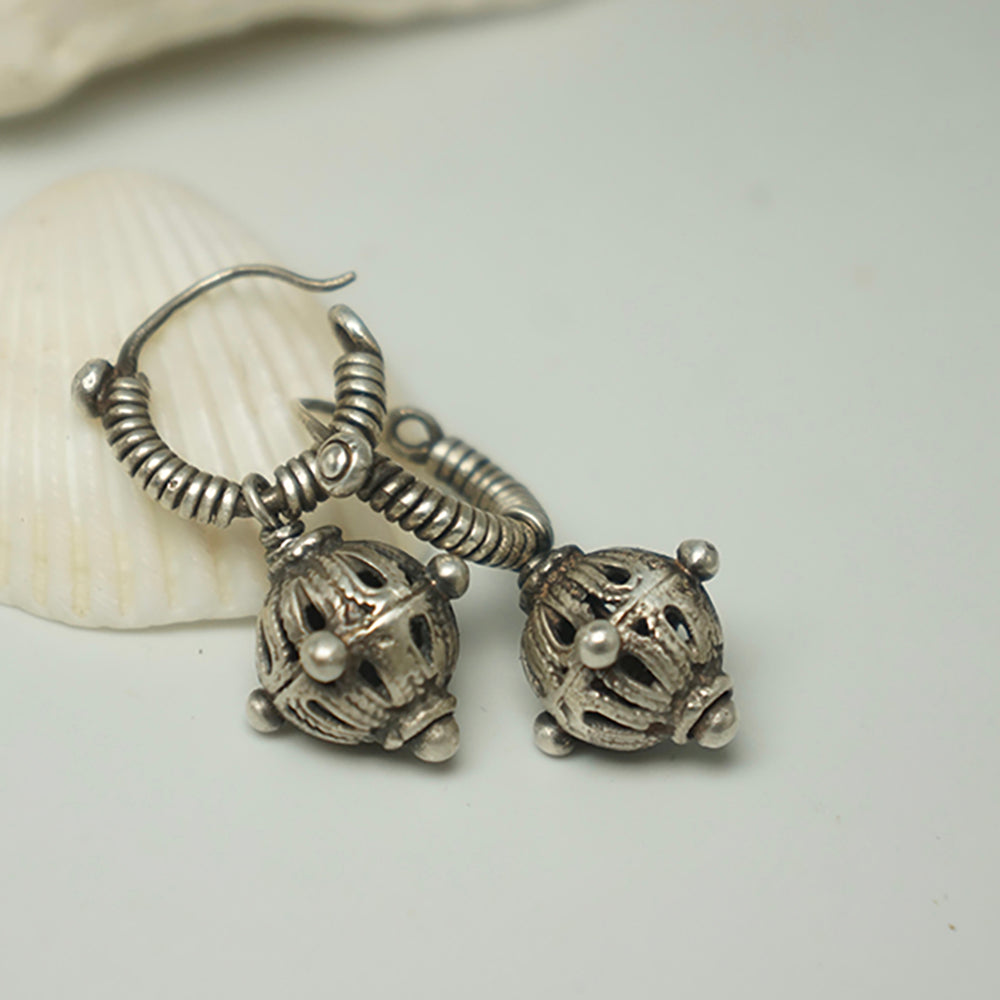 Prosperity Sphere Silver Earrings