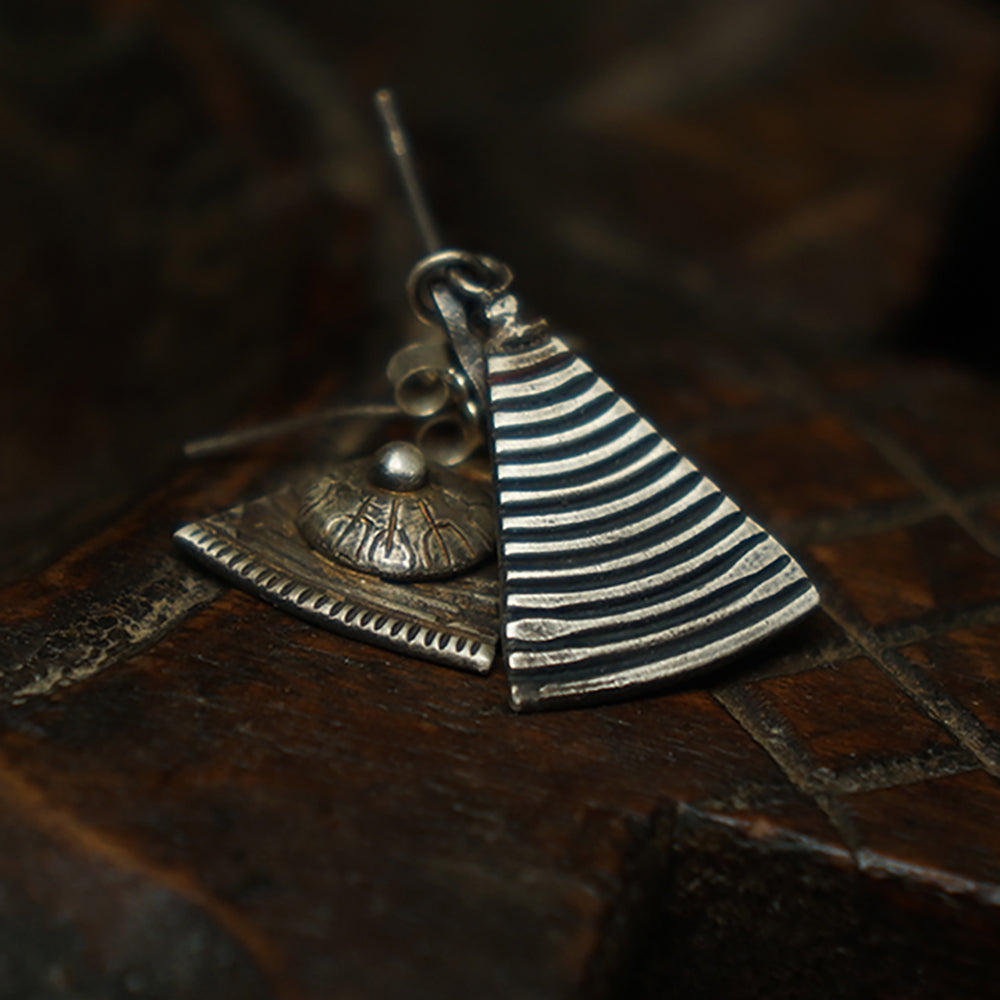 Fortune Shield Silver Earrings