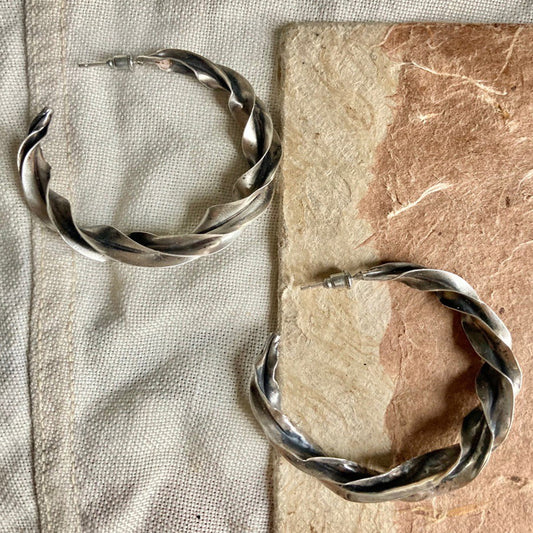 Purity Energy Twisted Silver Purity Hoops Handmade Earrings